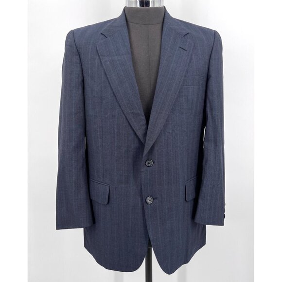 Burberry Navy Blue Suit Jacket Wool Blazer Saks Fifth Avenue - Picture 1 of 9